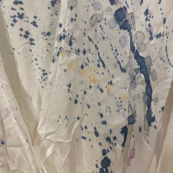 Cali Dreaming Paint Splatter Poet Wrap Top Size XS VGUC - Picture 4 of 5